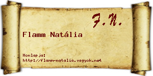 Flamm Natália névjegykártya